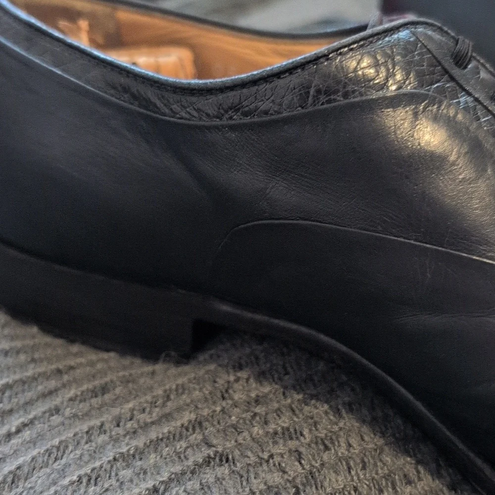 Authentic Moreschi Men's Blue-Gray Calfskin Shoes Size 10 - Made‎ In Italy